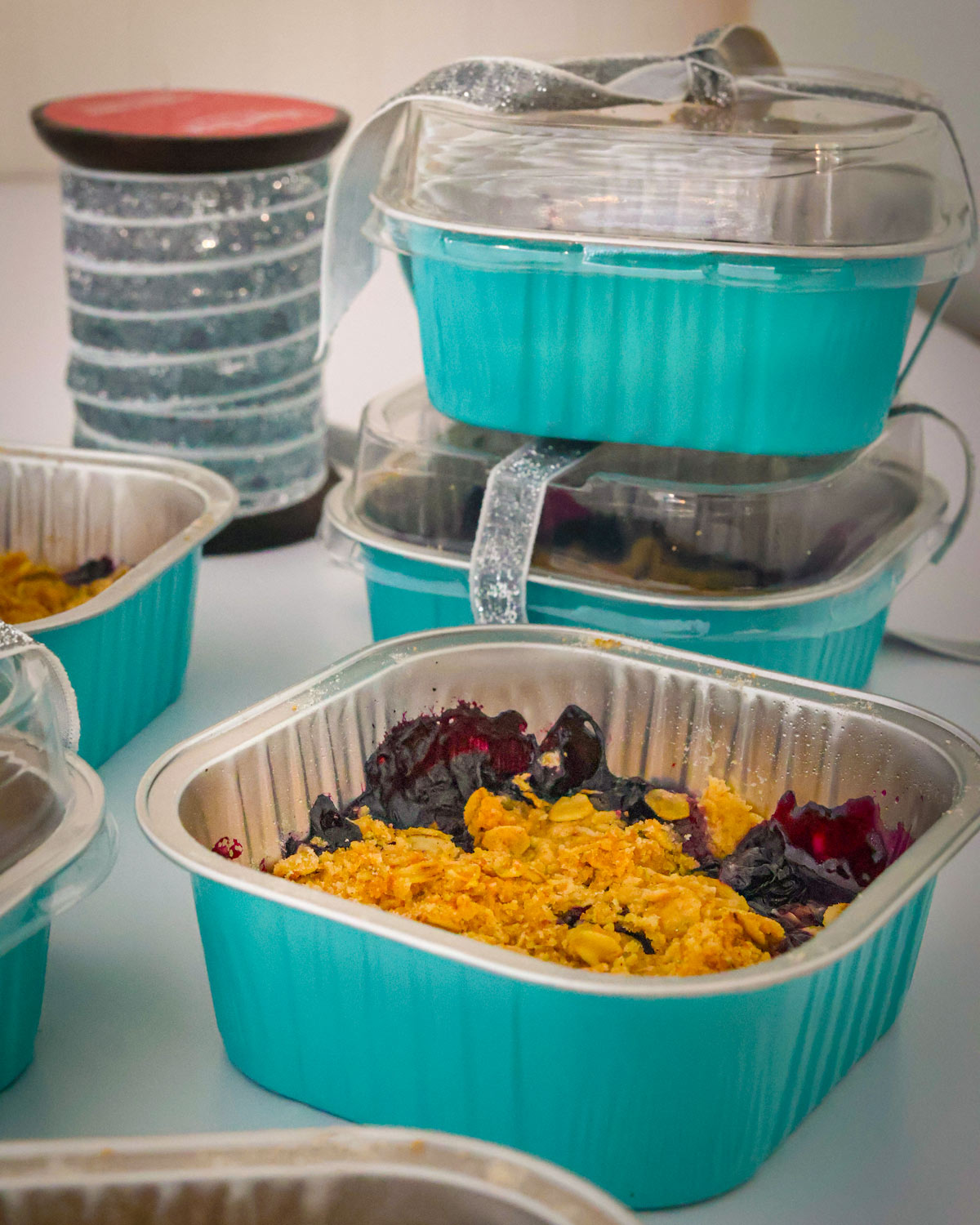 baked crumbles packaged for gifting.
