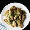 A plate of grilled dijon basil chicken