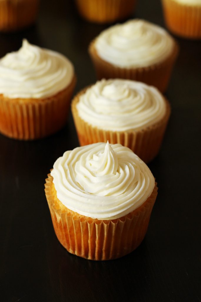 close up of lemon Cupcake