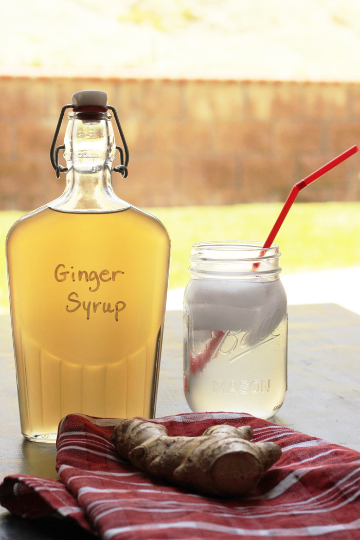 bottle of ginger syrup