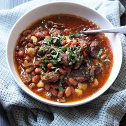 A bowl of Bean and Beef stew