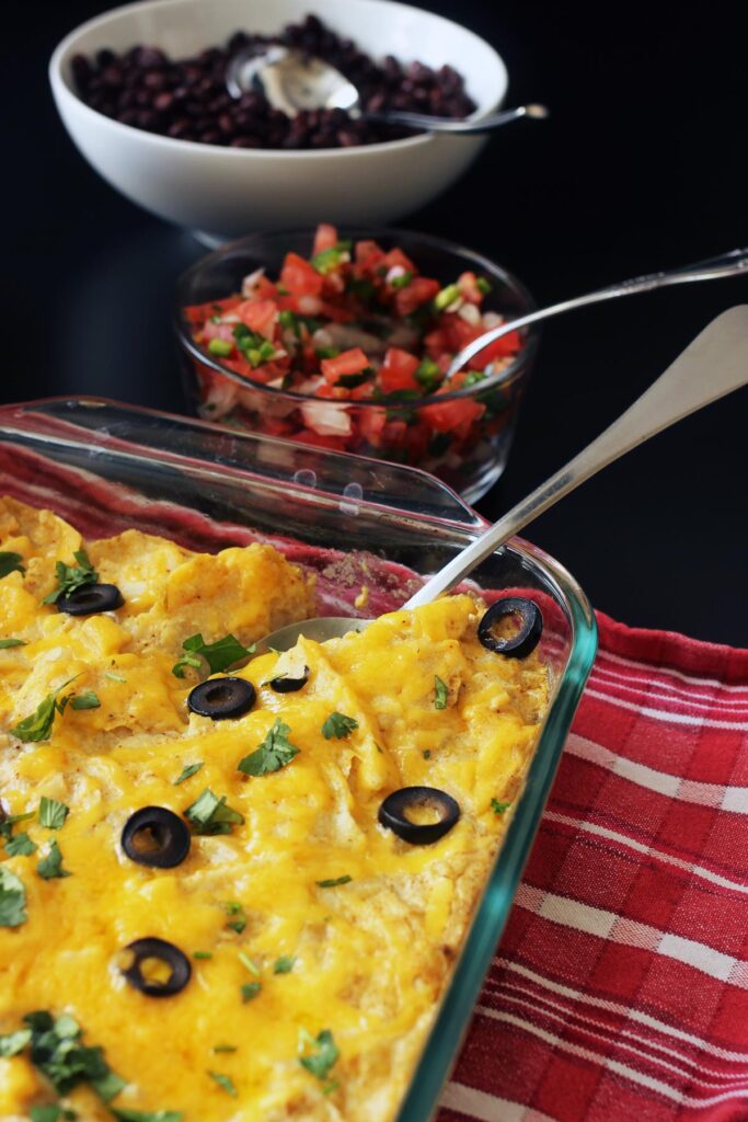 Sour Cream Chicken Enchilada Casserole (63 cents/serving) - Good Cheap Eats