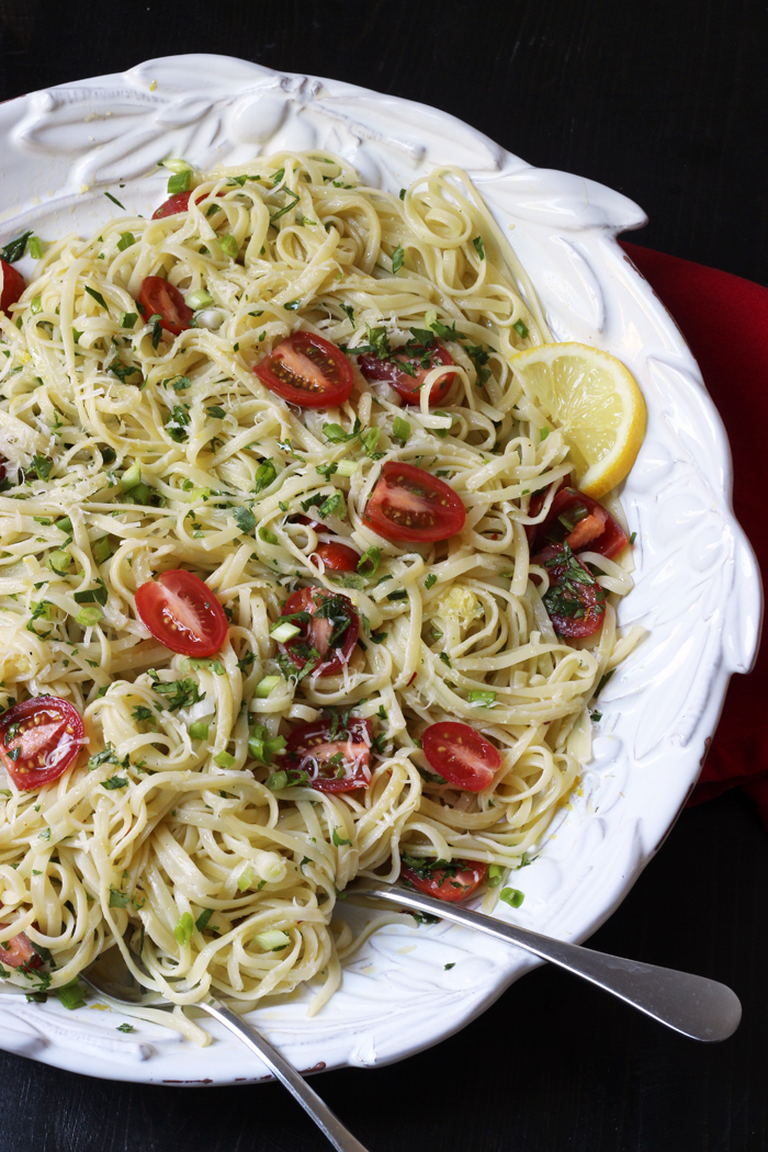 Herbed Lemon Linguine with Tomatoes - Good Cheap Eats