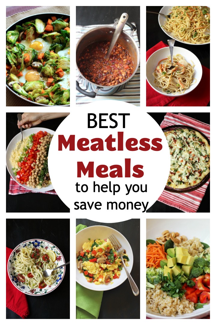 collage of meatless meals