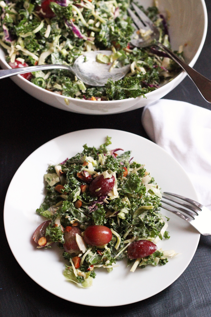 Kale Salad with Red Grapes | Good Cheap Eats