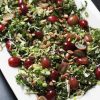 kale salad on rectangle platter