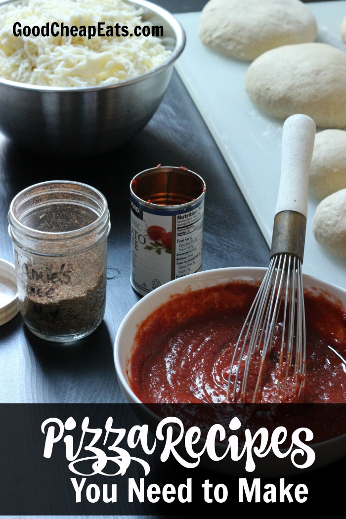 ingredients to make pizza sauce with dough balls
