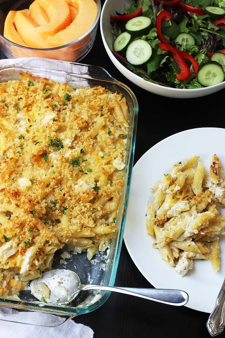 casserole on dinner table with a plate dished up