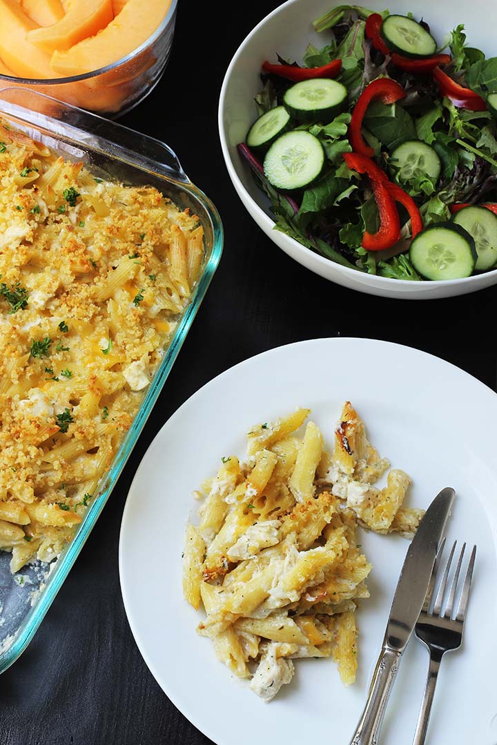 casserole on plate on dinner table