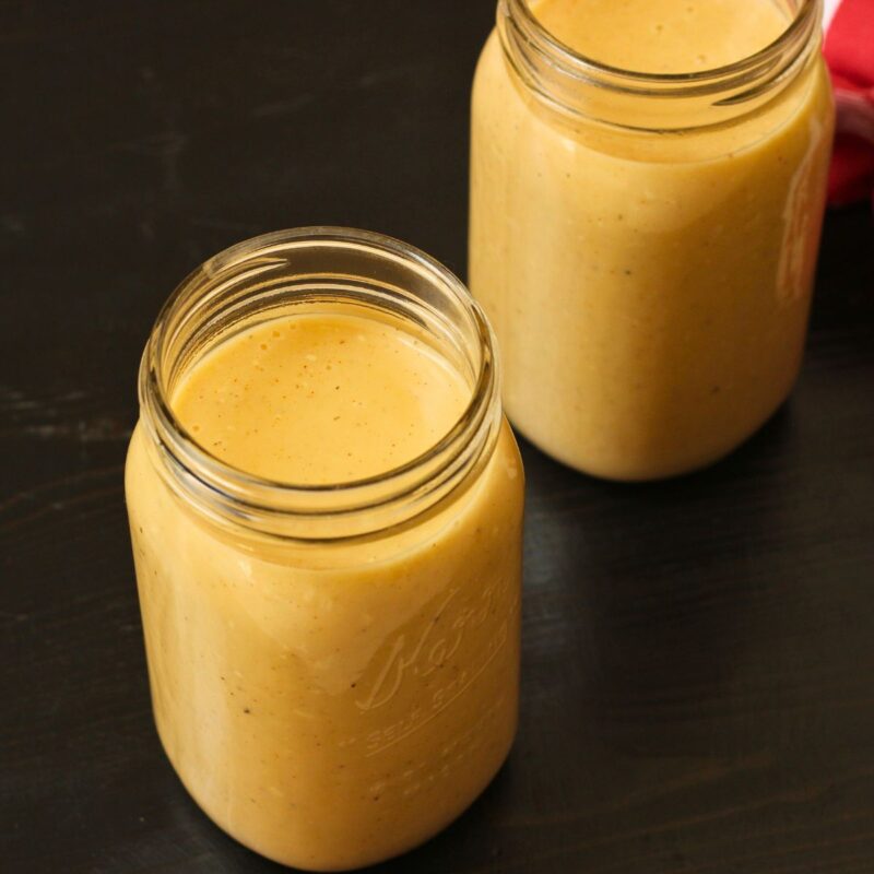 Creamy Hen Noodle Soup 3 cream of chicken soup in glass jars.