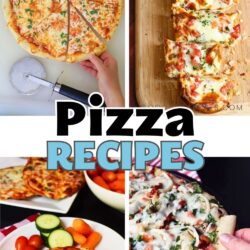 collage of pizzas, with text overlay.