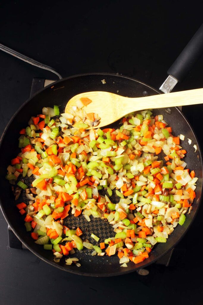 mirepoix in skillet