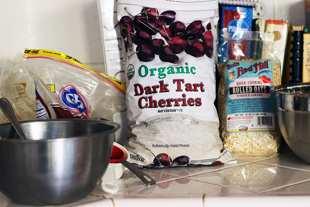 ingredients for cherry crisps