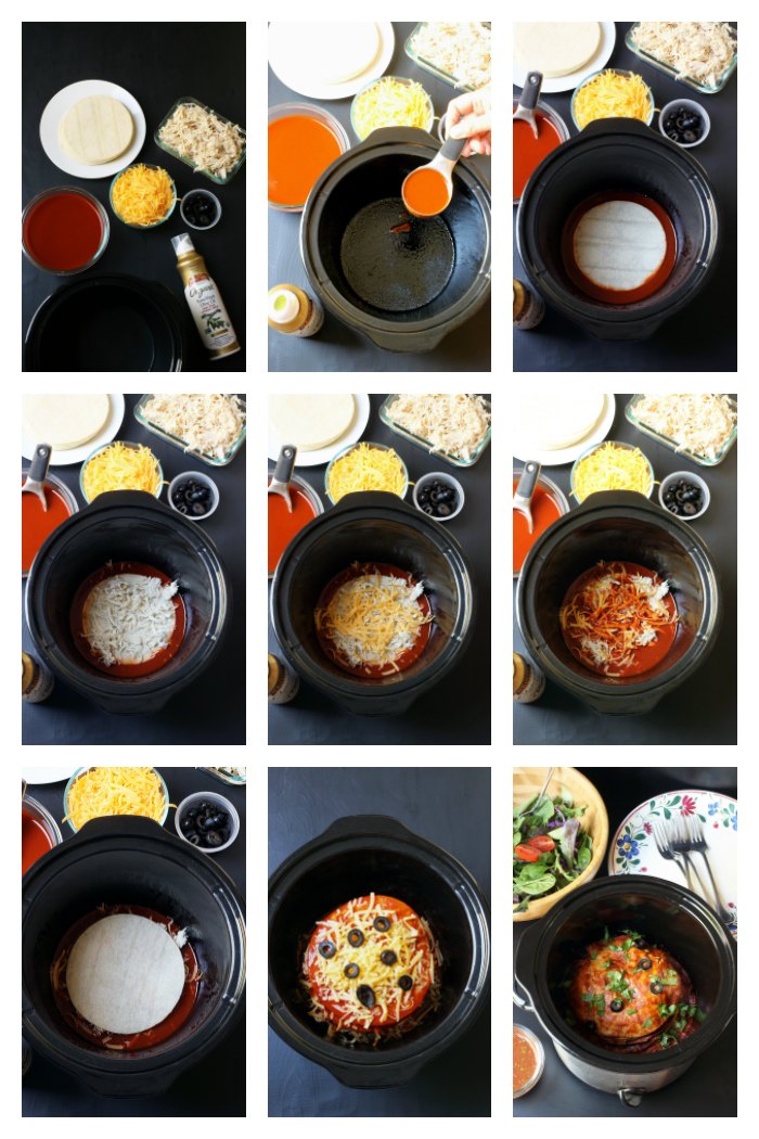 step by step photos of assembling enchilada