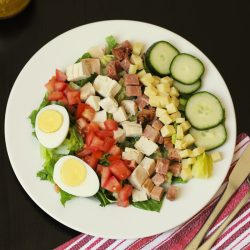 a plate of chef's salad