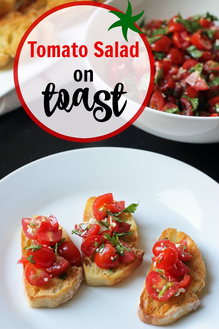 Tomato Salad on Toast - A Fun Summer Appetizer - Good Cheap Eats