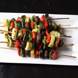A close up of Vegetable Kabobs