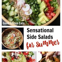 collage of summer salads