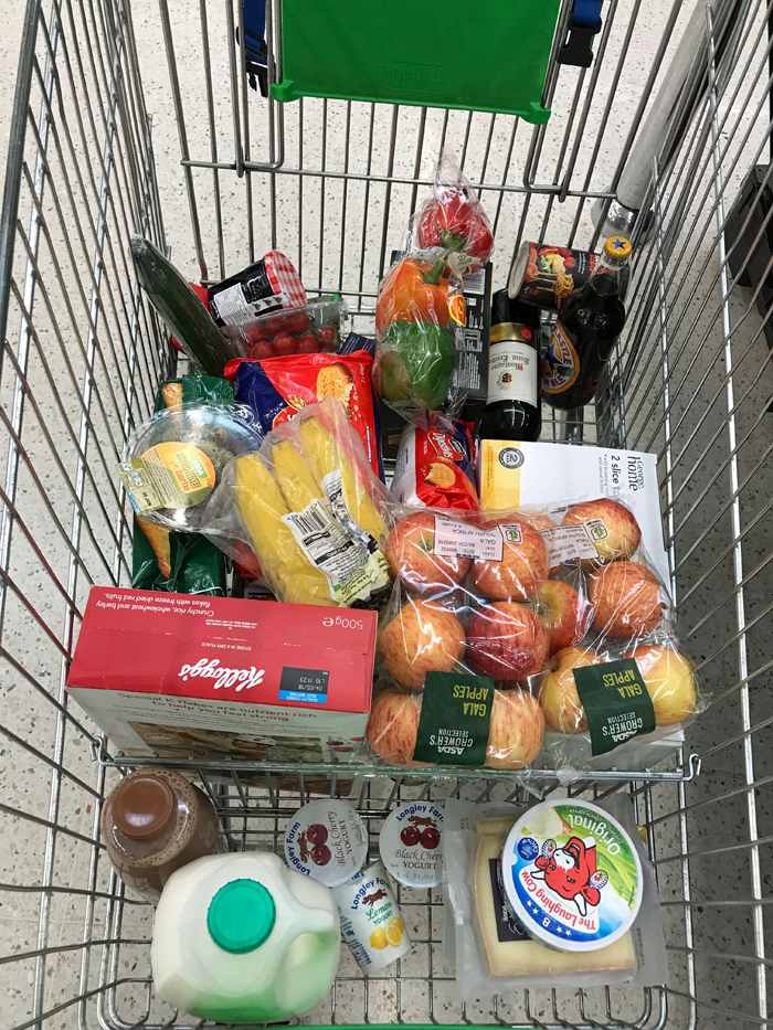 Groceries in Asda cart