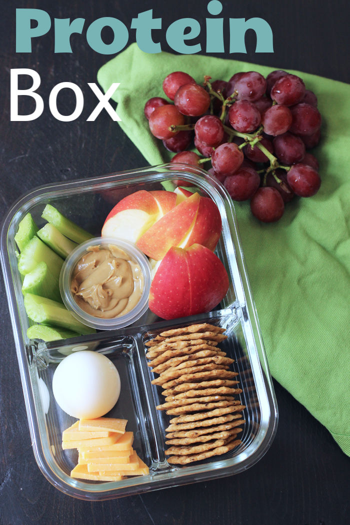 Easy Protein Bistro Snack Box - With Peanut Butter on Top