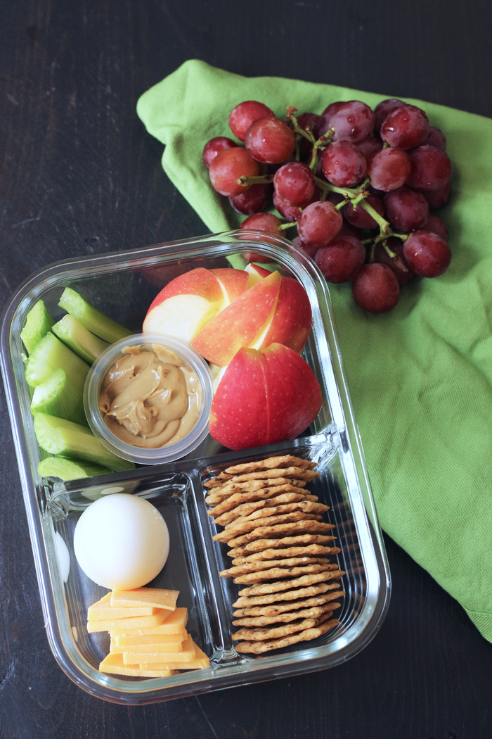 grapes next to protein bento box