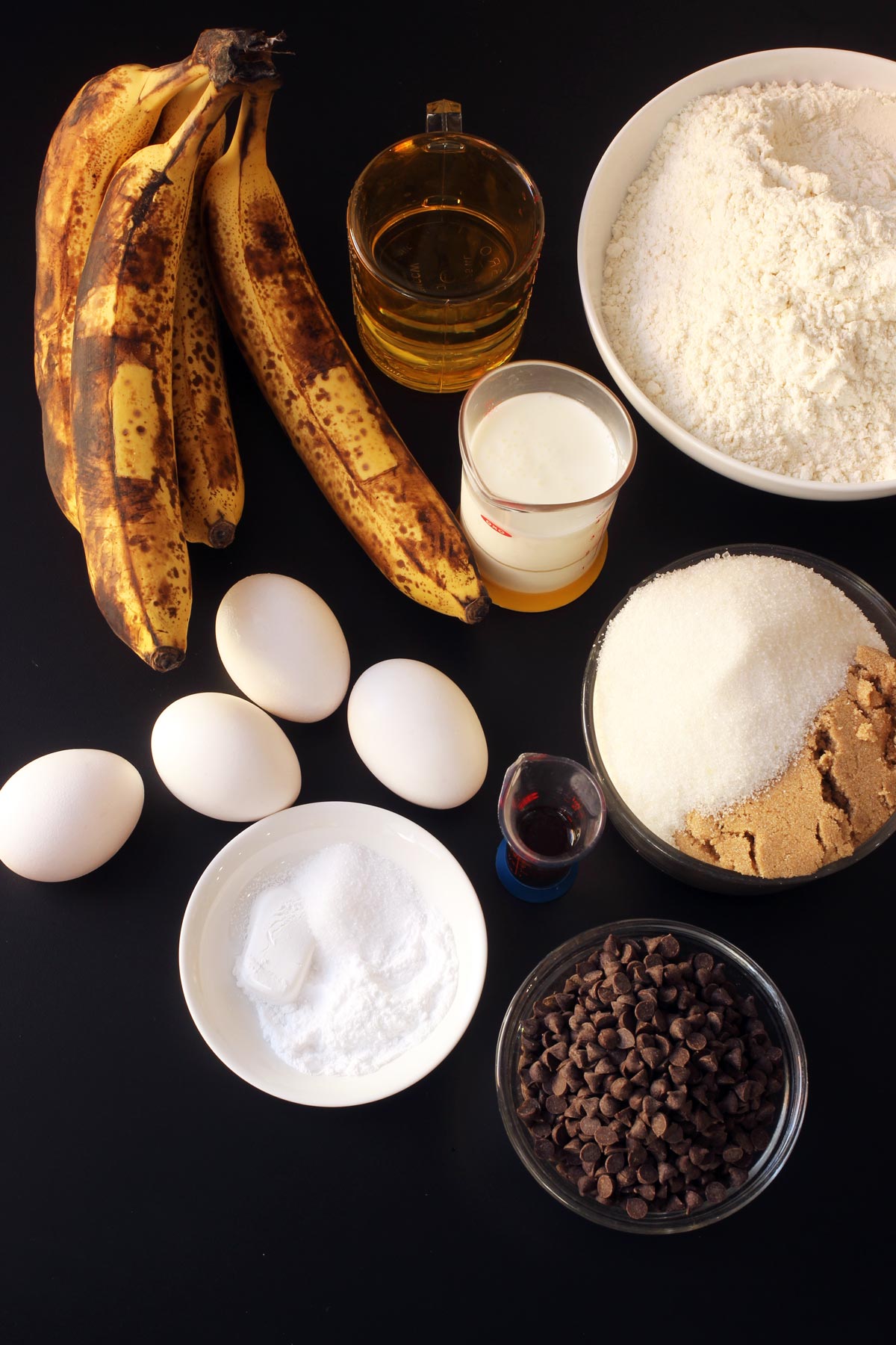 ingredients for banana muffins