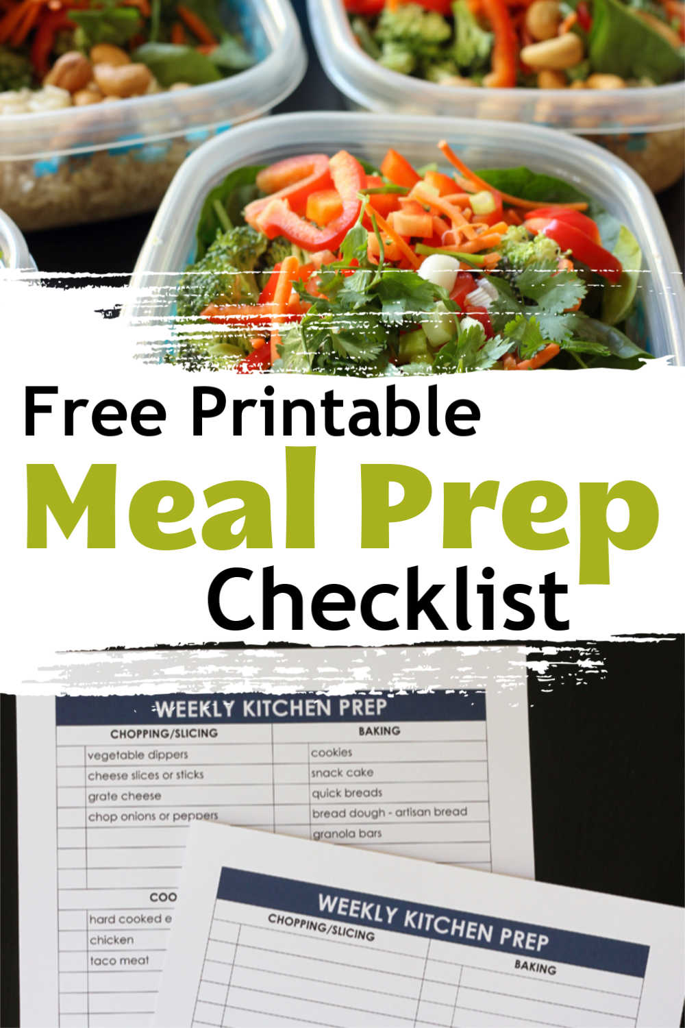 Checklist and prepped food
