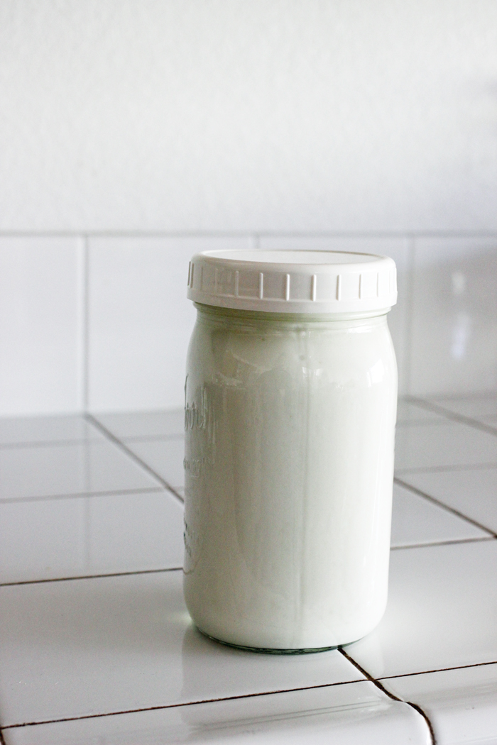 jar of buttermilk on a counter