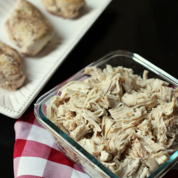 poached and shredded chicken