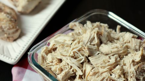 poached and shredded chicken