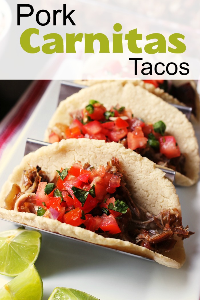 three pork cornita tacos