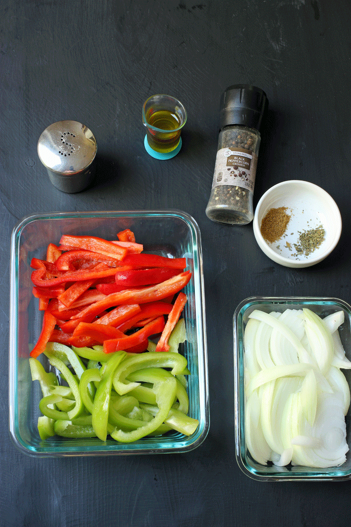 ingredients for fajita vegetables
