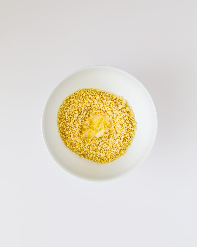 bread crumbs and butter in small mixing bowl.