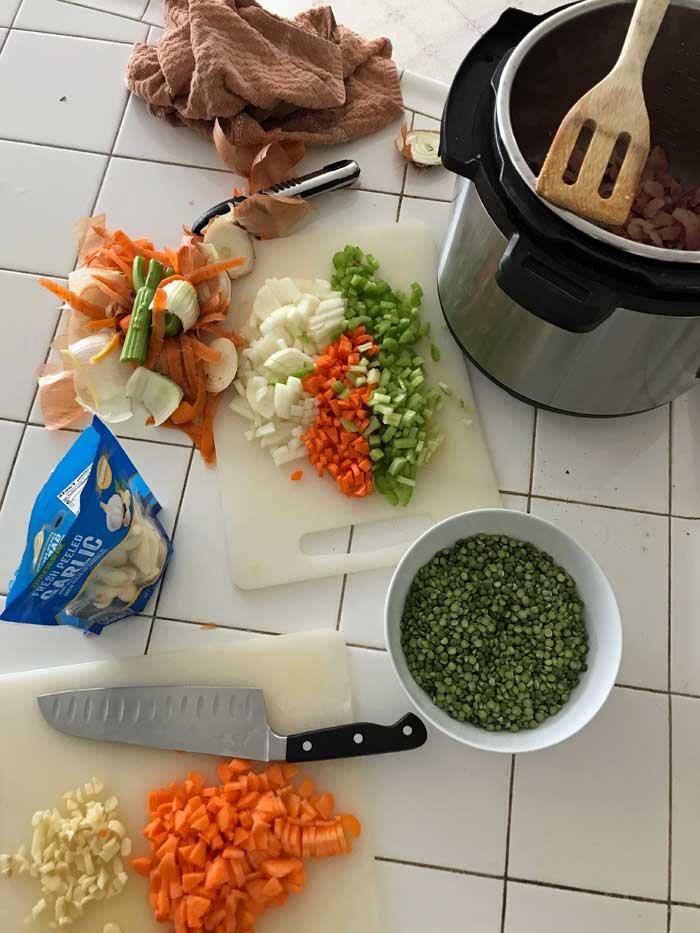 meal prep ingredients on counter