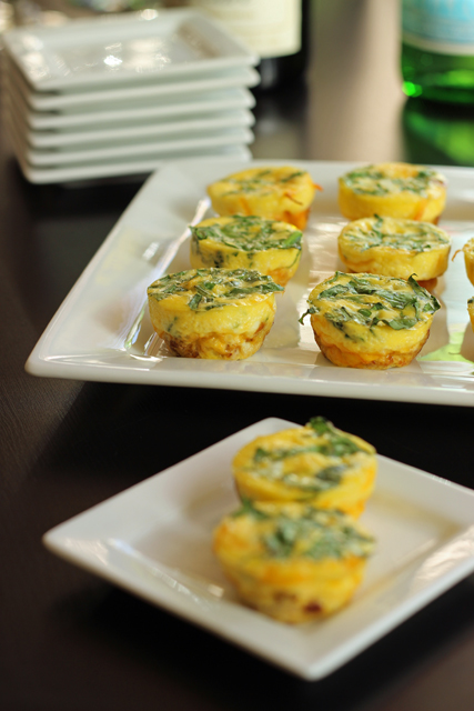 A tray of Frittata on a table