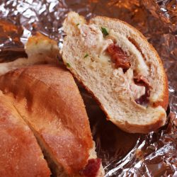 chicken bacon sub wrapped in foil