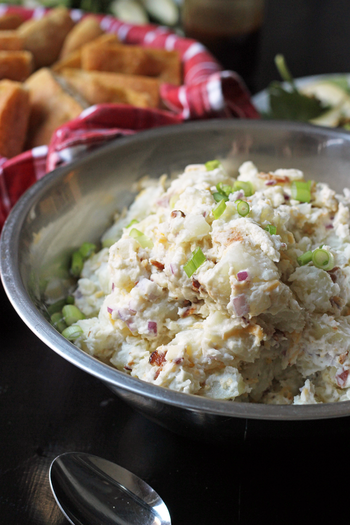 Loaded Potato Salad with Greek Yogurt, Bacon & Cheddar