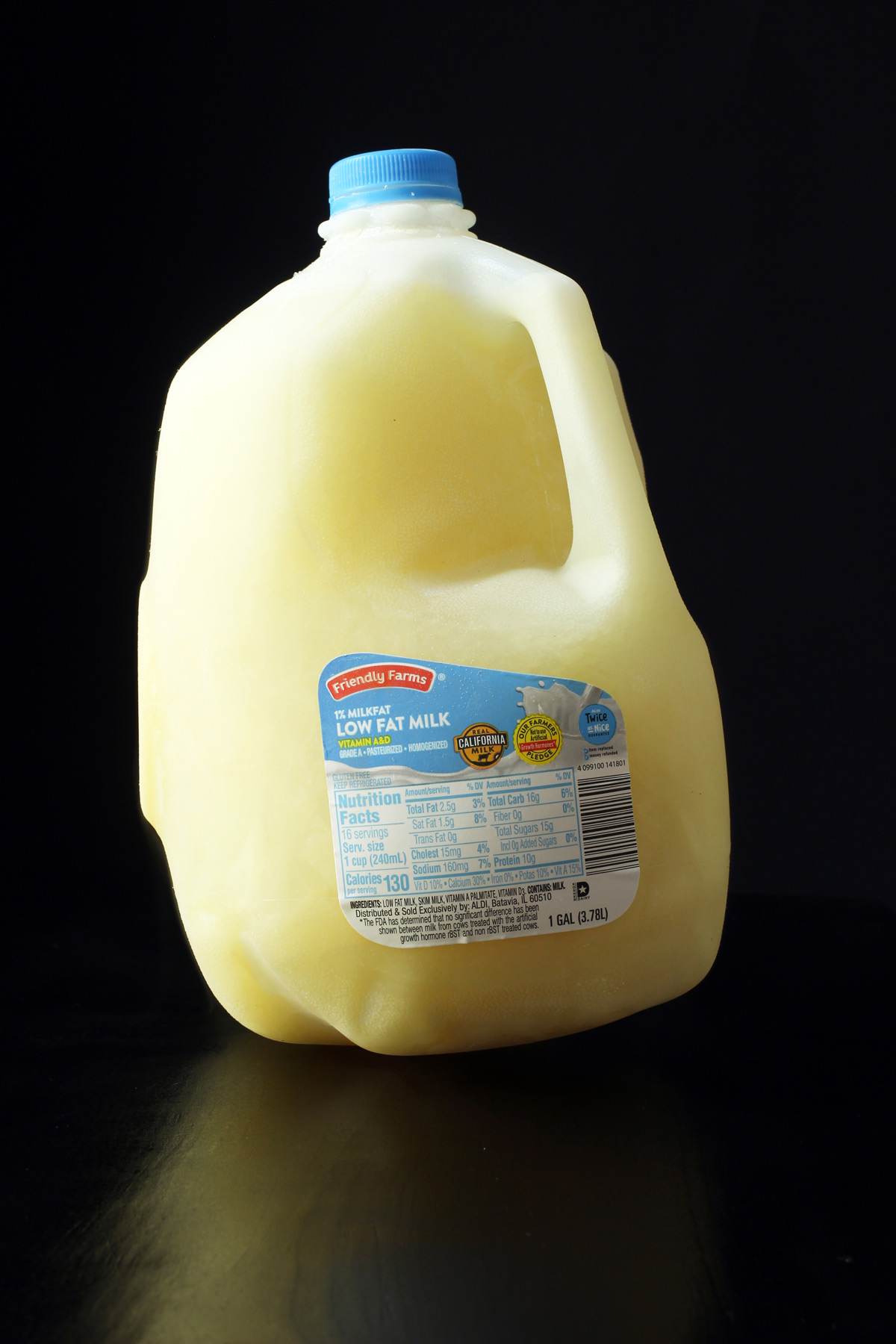 gallon jug of frozen milk