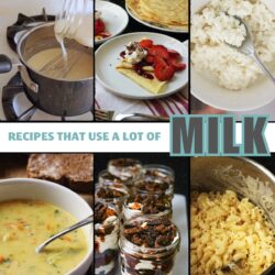 collage of recipes that use a lot of milk, with text overlay.