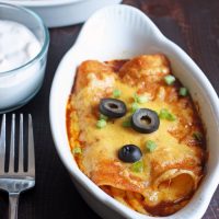 cheese enchiladas in single serving dishes