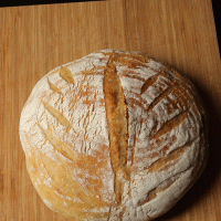 sourdough boule on cutting board