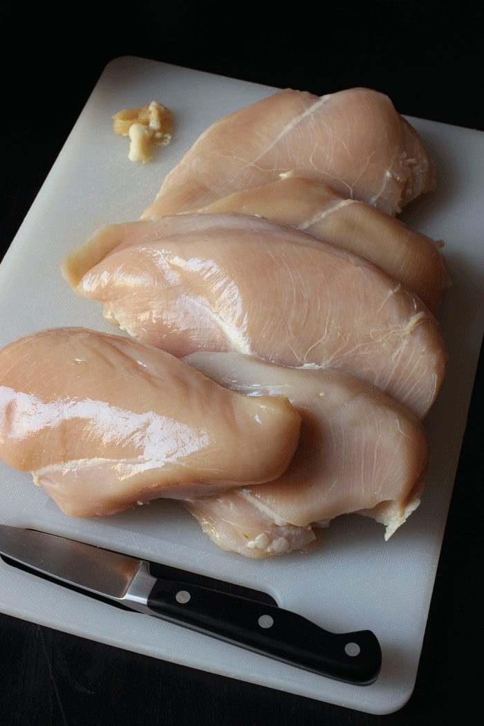 trimming chicken for freezer meals