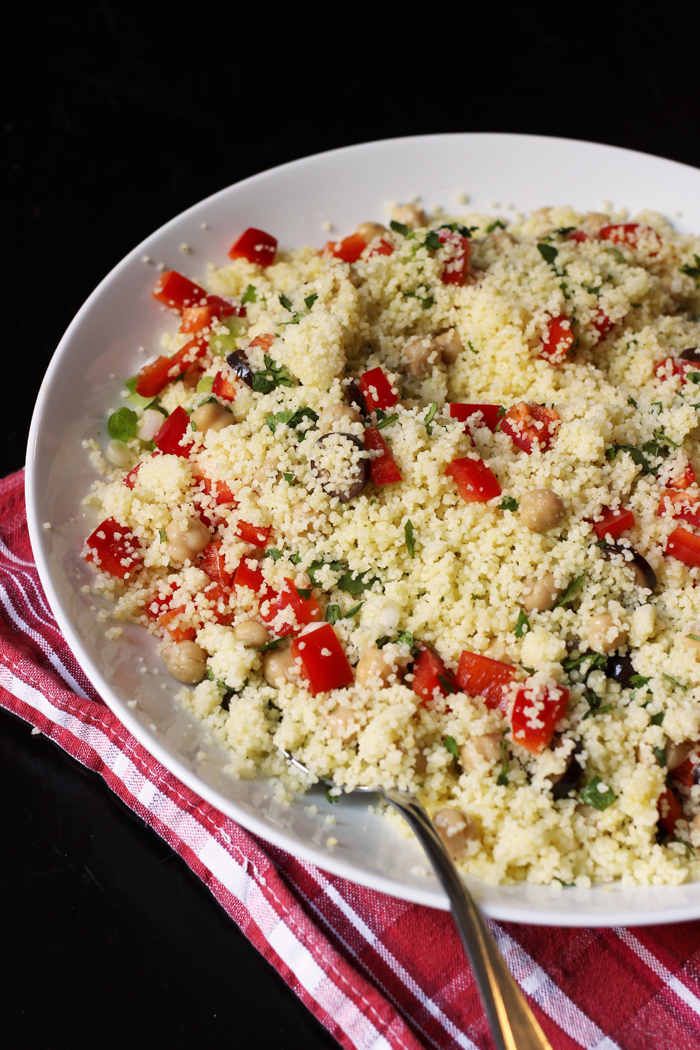 couscous salad in large serving dish