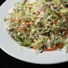 A platter of coleslaw