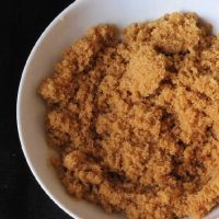homemade brown sugar in white bowl