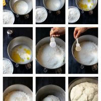 step by step photos of pizza dough process