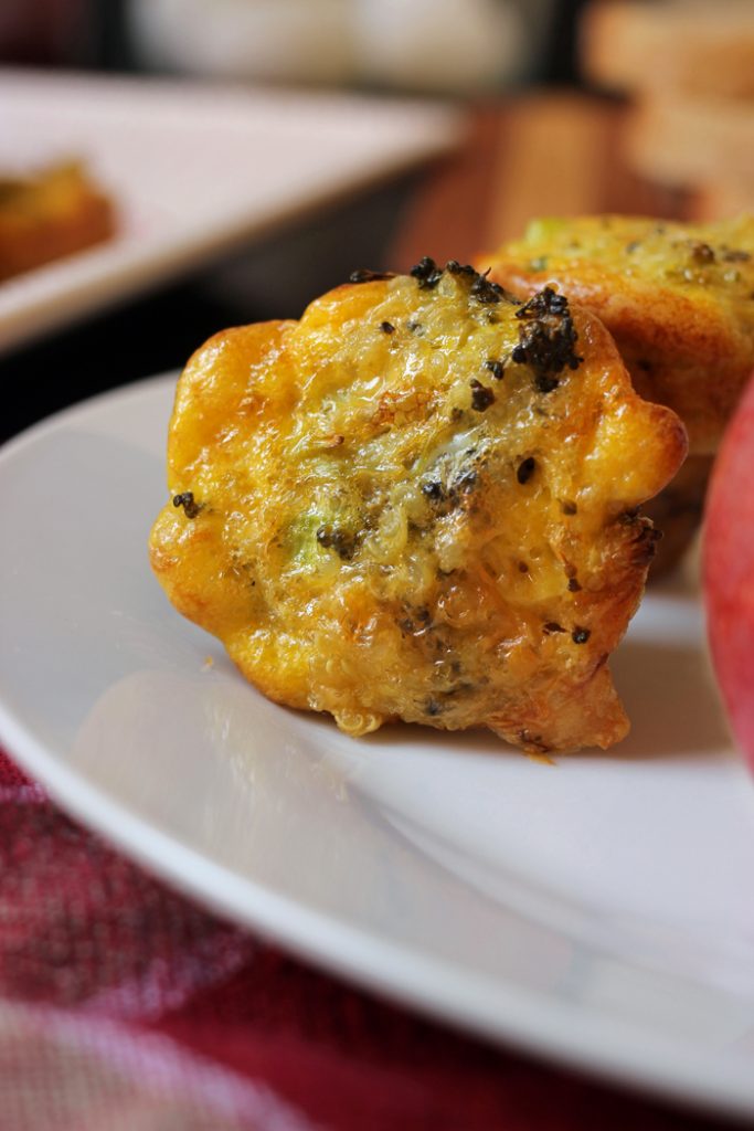 close up of egg bite on plate