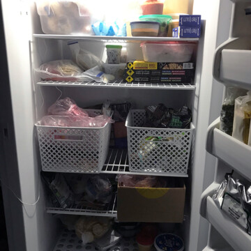 open freezer half empty