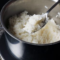 stovetop rice in saucepan
