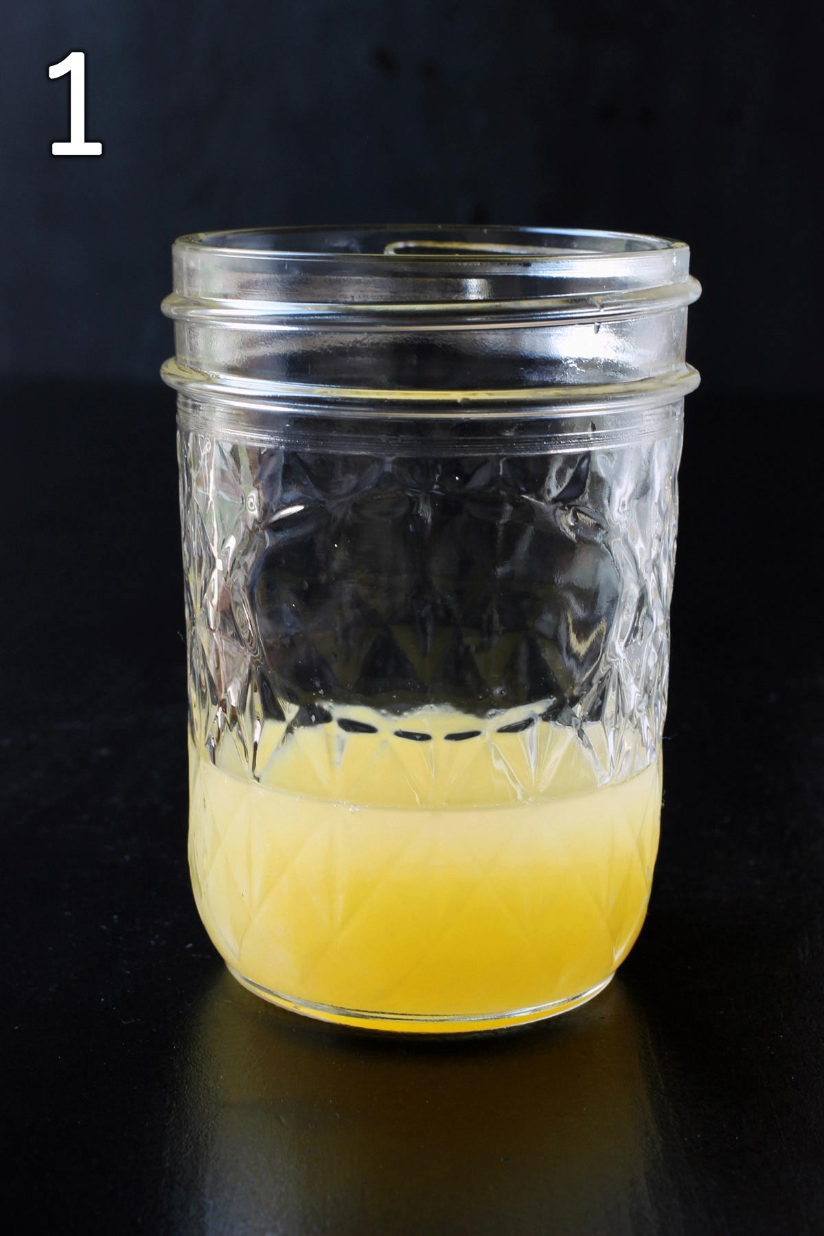 lemon juice in the jar.